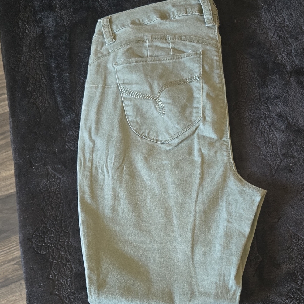 YMI Green Skinny Jeans Lightweight Denim